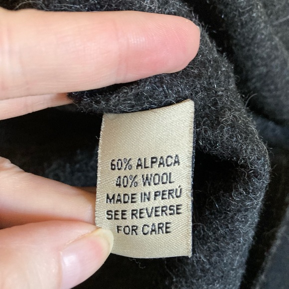 🌸Beyond Threads Black Felted Peruvian Alpaca Blend Asymmetrical Jacket #Bl - Picture 5 of 13